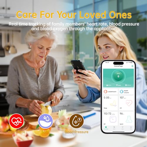 Smart Ring for Women & Men, Health Tracker Ring, Fitness Tracker Ring - color: Gold, size: 6#