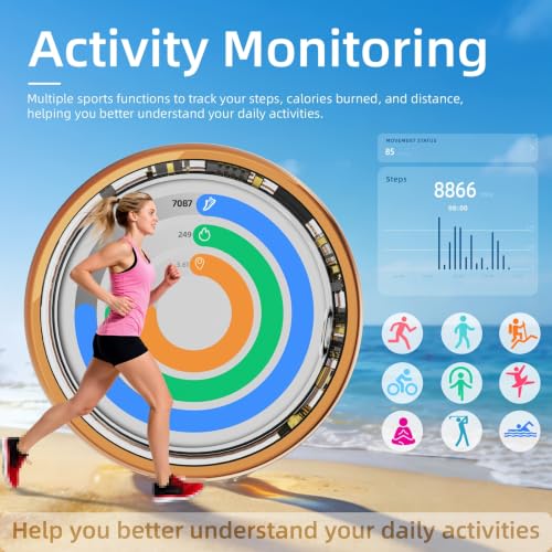 Smart Ring Fitness Tracker, Sleep & Health Monitoring Ring with Heart Rate Blood Oxygen, IP68 Waterproof Activity Tracker for Men Women Android iOS - No Subscription