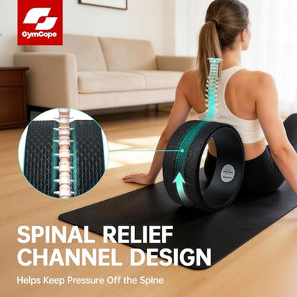 GymCope Back Roller Wheel 4 Pack Spine-Safe Groove, for Whole Family Yoga - color: Black, size: 4"+6"+10"+13"