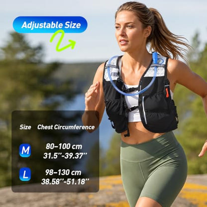 AGPTEK Hydration Running Vest with 2L Water Bladder for Men Women, Lightweight & Adjustable Running Vest for Runner Walking Hiking Marathon Cycling Jogging Trail Race - size: Medium