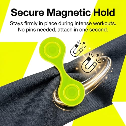Magnetic Reflective Clip Compatible with Night Running Walking Accessories Fluorescent Yellow and Silver Lightweight Safety Gear for Jackets Bags and Hats