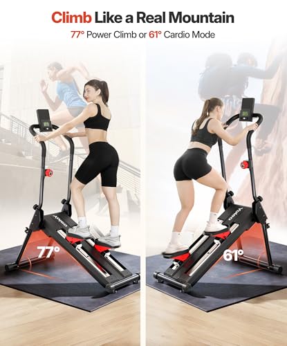 YOLEO Magnetic Stair Stepper for Exercise at Home, 16-Level Adjustable Resistance Up to 130LB, Folding Cardio Stairmaster with 28''Extended Stride&Low Noise,Stair Climber with HR Sensor for Full Body