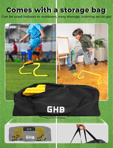 GHB Agility Hurdles 8" Speed Agility Training Hurdles - size: 10 Pack-Yellow