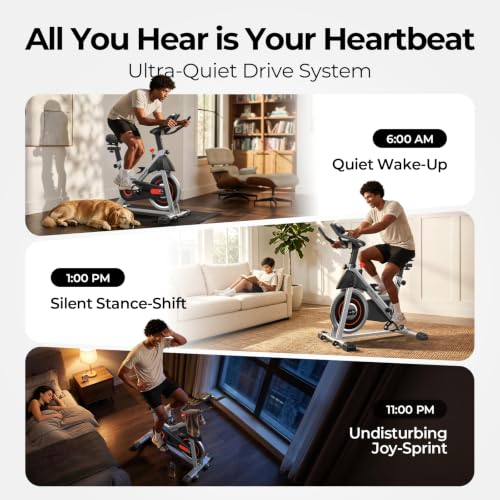 YOSUDA Exercise Bike, Magnetic Friction Stationary Bike with App Training - color: Orange Black