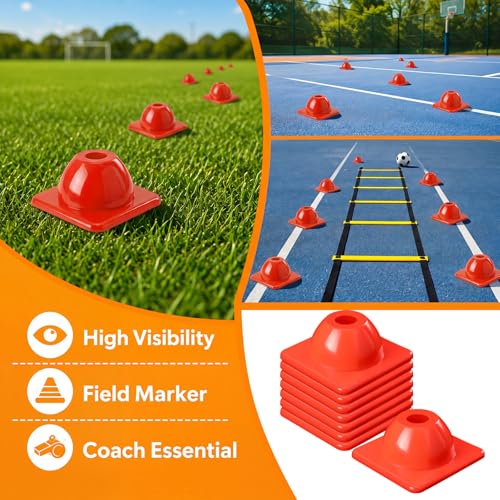 2" 15, 30 Pcs Heavy Duty Agility Cones for Sports - color: Orange