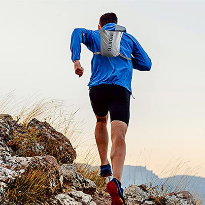 INOXTO Running Hydration Vest Backpack,Lightweight Insulated Pack with 1.5L Water Bladder Bag Daypack for Hiking Trail Running Cycling Race Marathon for Women Men - color: Light gray dark blue
