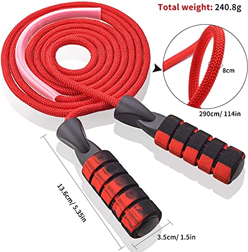 Jump Rope, Professional Weighted Cotton Jump Rope Workout, Adjustable Tangle-Free with Ball Bearings Exerciser Jump Ropes for Cardio, Endurance Training, Fitness Workouts, Jumping Exercise