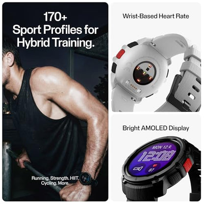 Polar Street X – GPS Running Sports Watch – Rugged Waterproof – 170+ Sport Profiles – 10 Day Battery – AMOLED Display – Wrist Based Heart Rate Monitor – Built-in Flashlight - color: Night Black