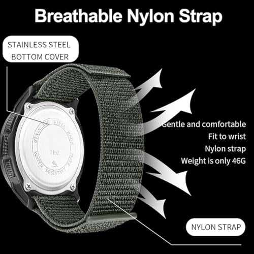 findtime Men's Digital Watch Pedometer Step Counter Watches Military Compass Waterproof Wrist Watch Tactical Sport Watch Calories Counter Pacer Running Wristwatch LED Light Stopwatch Countdown - color: Black_2197
