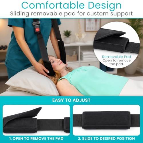 Vive Mobilization Belt for Physical Therapy with Buckle - Manual Traction Stretching Band - PT Traction Strap Belt for Stretching, Mobility, Massages & Exercise