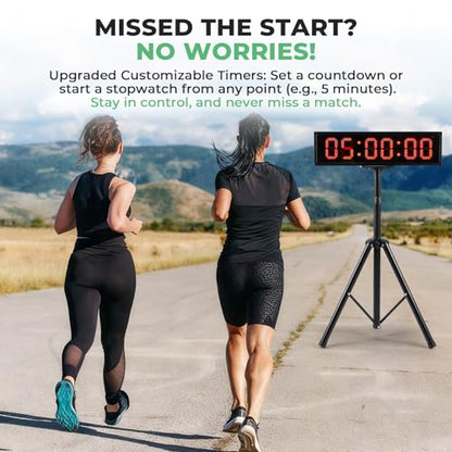 25.6" Cordless Race Clock for Running Events with Tripod