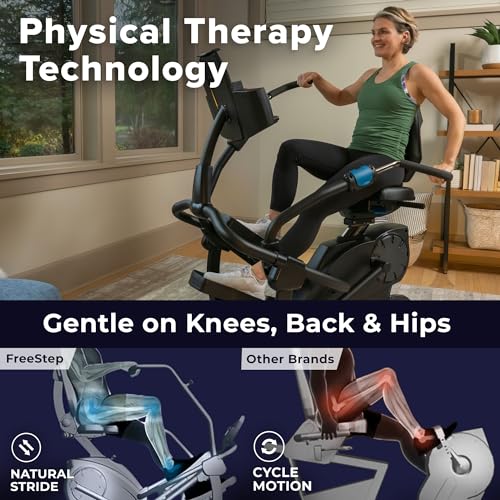 Teeter FreeStep Recumbent Cross Trainer Stepper, Zero-Impact Exercise Bike Alternative w/Patented Physical Therapy Stride, Up to 350lb, Free App w/Trainer Workouts - style: LT7