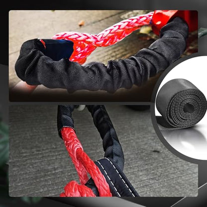Flylin Universal Winch Rope Protector Winch Cable Cover 5cm/1.97in Width,2m - color: 5cm x 2m