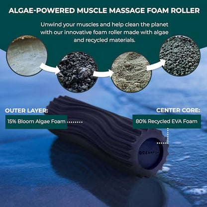 Oceanfoam Ripple Roller, Small Foam Roller for Physical Therapy (Dark Navy) - color: Dark Navy