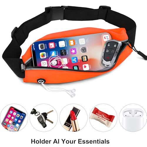 Running Belt Fanny Pack Men and Women Slim Running Bag Money Belt - color: Orange