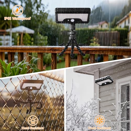 Solar Motion Lights Outdoor with Flexible Octopus Tripod (2 Pack, 6000K) - color: Black-Tripod, size: 2 Pack