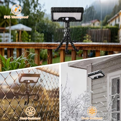 Solar Motion Lights Outdoor with Flexible Octopus Tripod (2 Pack, 6000K) - color: Black-Tripod, size: 2 Pack