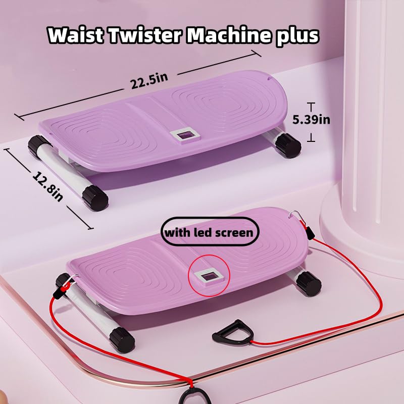 Waist Twister Machine for Exercise - color: purple with digital screen