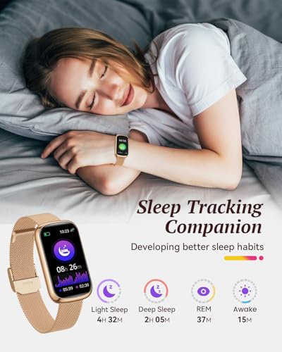 Fitness Trackers for Women Smart Watch: Fitness Tracker with 24/7 Heart Rate Monitor SpO2 Sleep Step Tracker, Pedometer Fitness Smart Watches for Women with 5ATM Waterproof for iPhone Android 2 Bands
