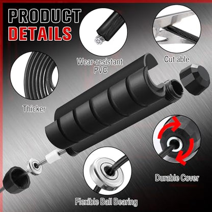 Junkin Jump Ropes bulk for Fitness with Ball Bearings - color: Black