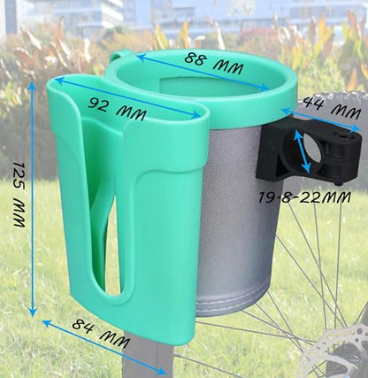 Bike Cup Holder with Phone & Key Storage, Universal Drink Bottle Mount for Adult Mountain Road E-Bikes & Adult Scooters,Silver Green - color: Silver Green, style: Bike Cup Holder