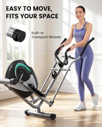 Dripex Elliptical Exercise Machine, Ultra Quiet Magnetic Trainer for Home - color: Metallic