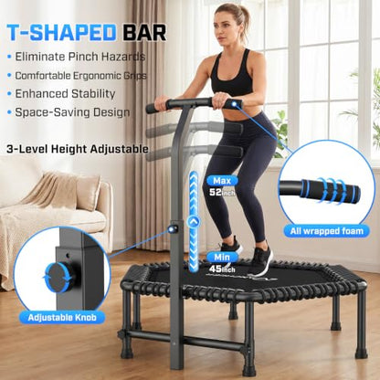 ANCHEER 50'' Trampoline-Fitness Rebounder for Adults-Indoor/Home - color: Black