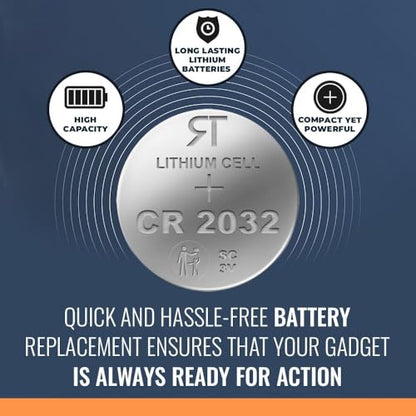 Rome Tech CR2032 Battery Replacement Compatible with 010-12883-00, EZON T007A11, Powrlabs Heart Rate Monitor Chest Strap