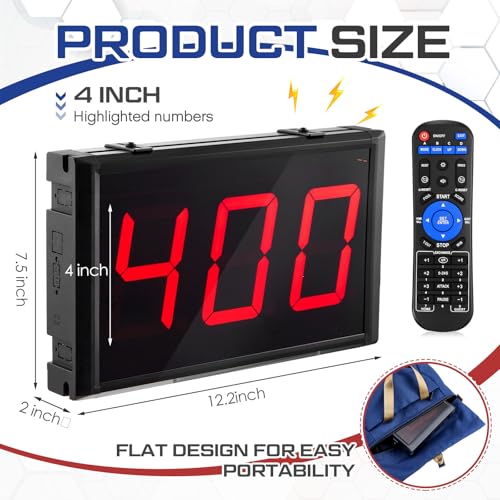 Relaxweex Two-Digit LED Digital Counter Lap Timer Wall Mounted Digital Lap Counter for Swimming Countdown/up 4 Inch High Swim Supplies with Buttons Remote and Alarm Beep - style: Three-digit