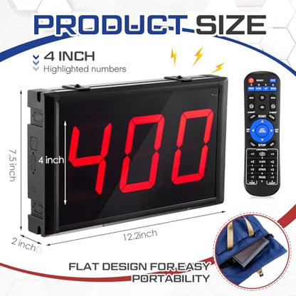 Relaxweex Two-Digit LED Digital Counter Lap Timer Wall Mounted Digital Lap Counter for Swimming Countdown/up 4 Inch High Swim Supplies with Buttons Remote and Alarm Beep - style: Three-digit