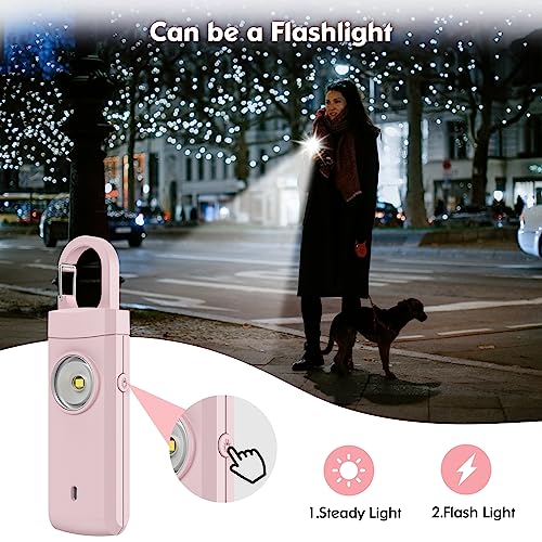 Rechargeable Personal Alarm for Women - Christmas Birthday Gifts for Women, Daughter, College Student, Teen Girl, Elders, Kids, Siren Alarm, USB Charging, Pink - color: Pink
