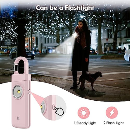 Rechargeable Personal Alarm for Women - Christmas Birthday Gifts for Women, Daughter, College Student, Teen Girl, Elders, Kids, Siren Alarm, USB Charging, Pink - color: Pink