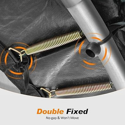 Exacme Trampoline Pad Replacement 16 15 14 13 12 10 8 Foot, Waterproof Safety Spring Cover Round Frame Pad, No Hole for Pole - color: Blue, size: Fit 15FT Frame Only, style: Without Opening Design