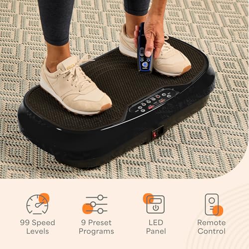 Lifepro Waver Mini Vibration Plate Exercise Machine with Resistance Bands - color: Black
