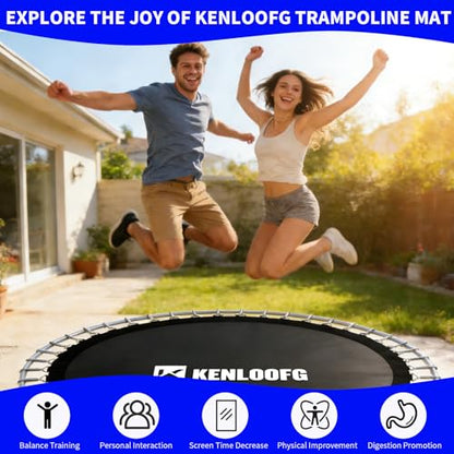 Trampoline Replacement Mat,72/96 V-Rings,Fits 12/14/15ft Trampoline Frame & 5.5"-7" Springs - color: Black, size: 14FT|147"Dia|72 V-Rings|Fits 6.5-7" Springs Length