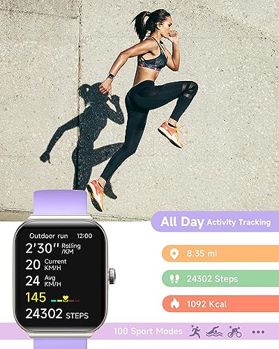 1.95" Smart Watch for Women with ALEXA, Fitness Watch for Android iOS Phone - color: Lilac