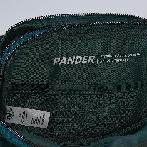 Pander Nylon Fanny Pack Belt Bag for Women with 5 Zipper Pockets - color: Teal Blue