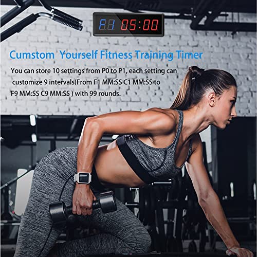 Gym Clock With Remote, 1.5" 1.8" Metal LED Timer, Crossfit Workout Stopwatch, Tabata Countdown for Home