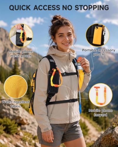 MOKURA 18L Lightweight Hydration Backpack with 2L Water Bladder - color: Yellow