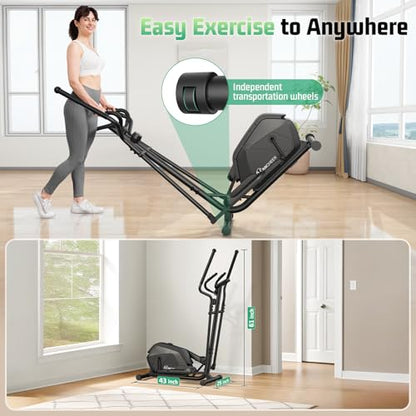 ANCHEER Elliptical Machine for Home,Hyper-Quiet Magnetic Elliptical Trainer - color: Deep Black