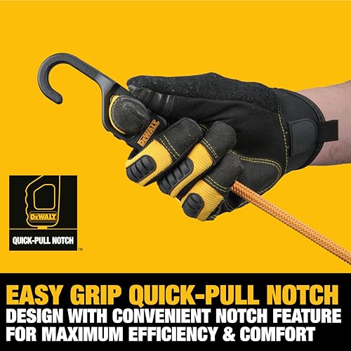 DEWALT 36" Premium Round Bungee Cords, Interlocking Quick-Pull Notch, 4-PK - size: 36"