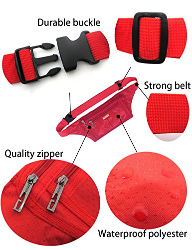 Naoki Outdoor Sports Running Jogging Cycling Hiking Camping Climbing Travel Ultra-thin Waterproof Polyester Waist Pack/Bag Runner Belt(Red) - color: Z-Red