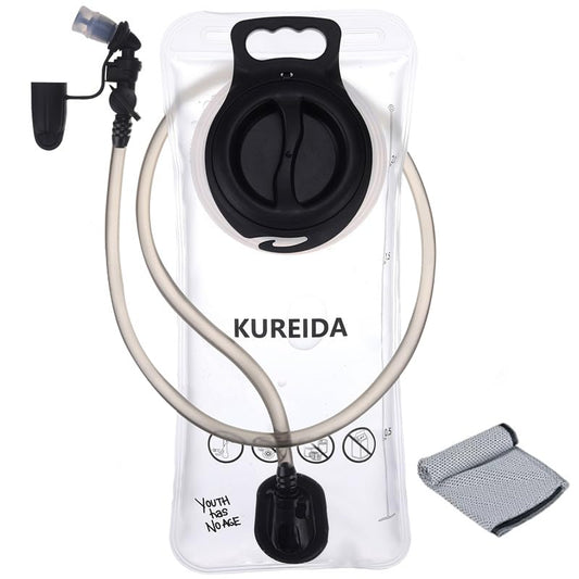 KUREIDA Hydration Bladder 2 Liter, BPA Free Water Bladder for Hiking Backpack Water Storage Bag with Insulated Tube, Hydration Backpack Replacement for Outdoor Camping Running Hiking - color: 2L White