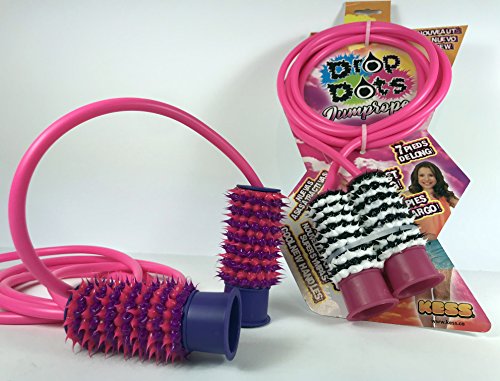 Kess Drop Dots Fitness Jump Rope, Spiky Handle Jump Rope, Colored Skipping Rope, Outdoor Fun Activity, Great Party Favors, Multicolor, Color May Vary