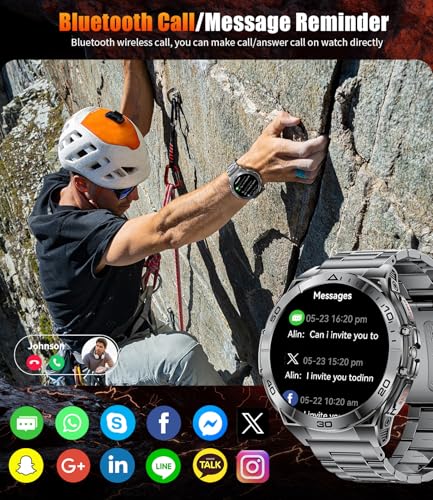 LIGE Military Smart Watch for Men, 1.6'' AMOLED Rugged Smart Watch with 600mAh Battery/Heart Rate/Blood Pressure/Sleep Monitor,IP68 Waterproof Fitness Tracker Watch for Android iPhone Gery - color: Gray