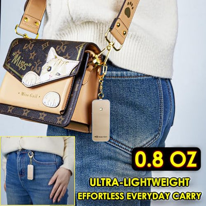 Ultrathin Personal Alarm Rainproof Replaceable Battery Strobe Light - color: RoseGold