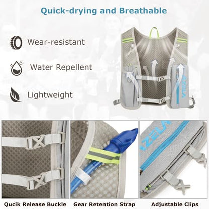 YAPJEB Lightweight Hydration Pack Backpack Vest, Optional 1.5L 2L BPA Free Water Bladder - Leakproof Breathable for Men Women Running Hiking Cycling Marathon - color: 02 Dark Blue(with 1.5L Water Bladder)