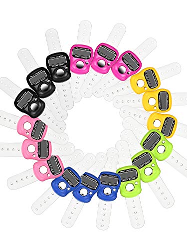 Tatuo 18 Pack Finger Counter, 5 Digit LCD Digital Tally, Classic Colors