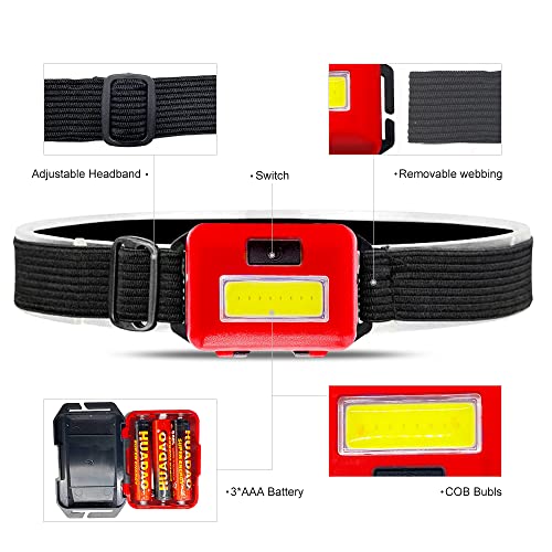 8 Pack Led Headlamp for Adults and Kids - color: 8 red