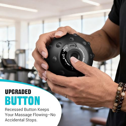Vulken Vibrating Massage Ball with SphereStrap, Hands-Free Back Massager - color: Black